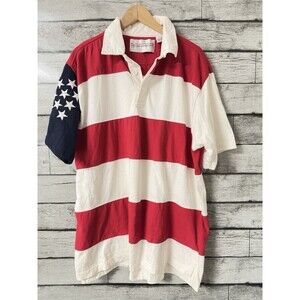 Vintage Allyn St George Polo Shirt Mens XL Extra Large USA Flag